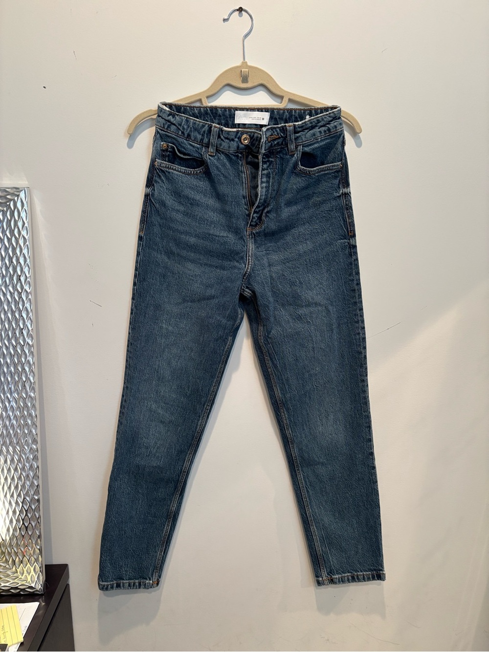 Zara Dark Blue High-Rise Jeans